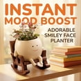 thumbnail image 4 of Smily Face Planter Pot Cute Resin Flower Head Planters for Indoor Outdoor Unique Sit Rocking Chair Succulent Pots Gift IdeaI for Mother and Appreciation Teachers' Day with Drainage Hole, 4 of 8