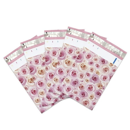 Beauticom 6x9 Pink Roses Poly Mailer Bags - 100 Pieces