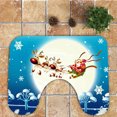 thumbnail image 4 of 5PCS Christmas Bath Mat Set Colorful Printing Non Slip Bathroom Rug with Contour Rug & Lid Toilet Cover, 4 of 5