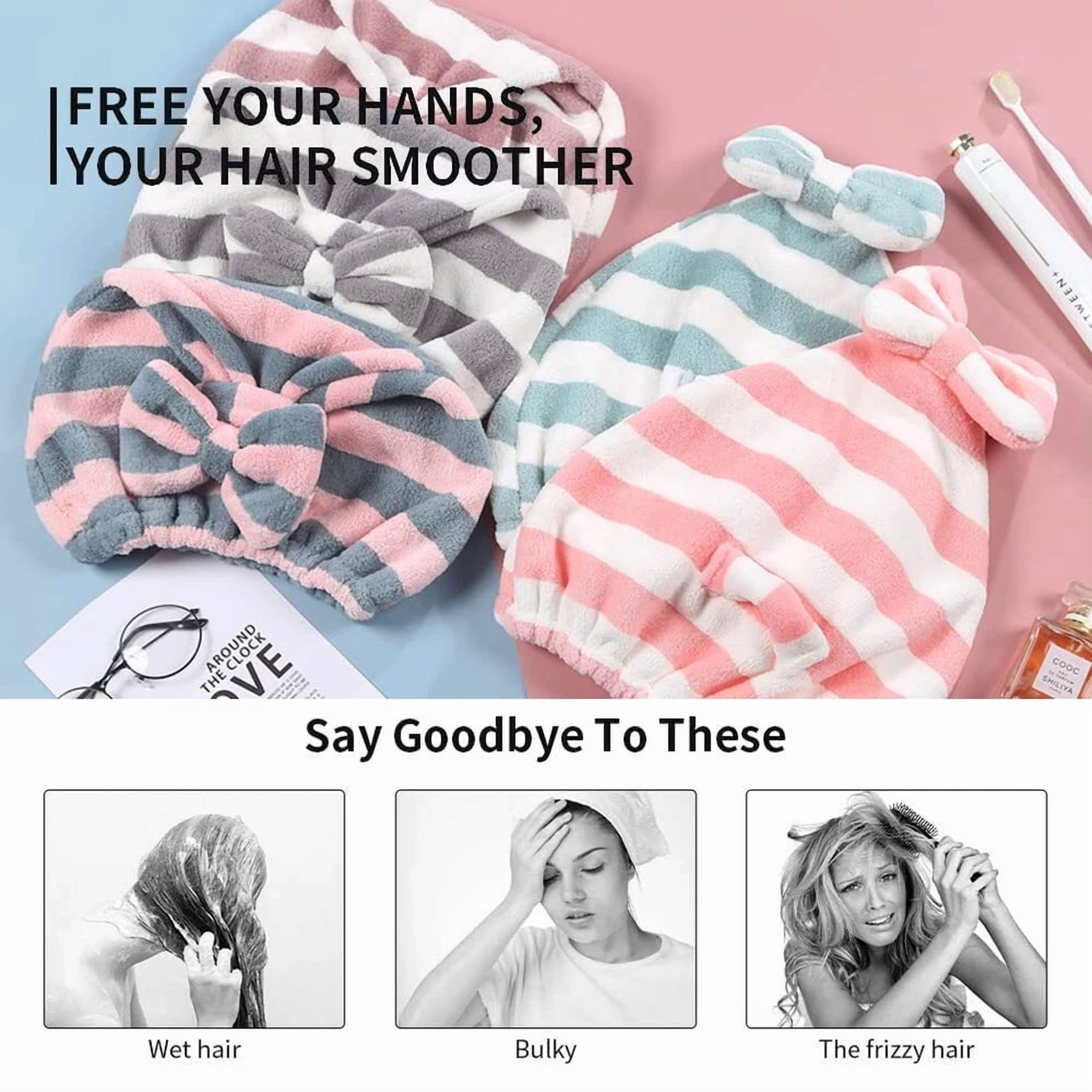 BUTTERFLY- Super Absorbent Hair Towels Wrap For Wet Hair,Quick Dry Hair Turban,Bath Towel