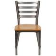 thumbnail image 4 of 2 Pk. HERCULES Series Clear Coated Ladder Back Metal Restaurant Chair - Natural Wood Seat, 4 of 7