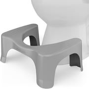 Squatty Potty Curved Plastic Toilet Stool, 7 in Gray