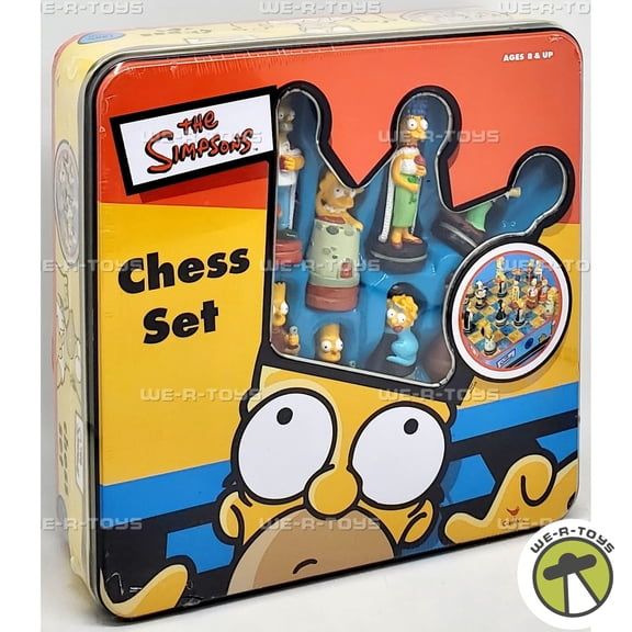 Open Box TheSimpsons Chess Set with Laminated Fold-Up Playing Board Cardinal 52971