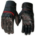 thumbnail image 7 of Men's Premium Leather Motorcycle Cruising Street Palm Sliders Biker Gloves Black Red XL, 7 of 7