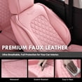 thumbnail image 2 of Coverado Front Car Seat Covers, Luxury Leather Car Seat Protectors, Fashion Auto Interior Cushions Universal Fit for Most Cars, SUVs and Trucks, Pink, 2 of 5