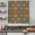thumbnail image 5 of Vintage Boho Sheer Curtains 72 Inches Long, Ethnic Geometric Floral Green Yellow Red Light Filering Curtains, Breathable Simi Curtain Privacy Drapes for Living Room Bedroom Window Treatment, 5 of 9