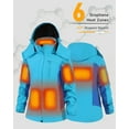 thumbnail image 3 of Fuklindy Graphene Heated Jacket for Women with Battery, 12V Fast Charge 18400mAh Large Capacity Winter Outdoor Lightweight Heating Jackets, 3 of 5