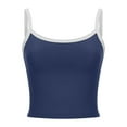 thumbnail image 6 of up to 60% off Gifts Usmixi Womens Tank Tops Sexy Slim Fit Spaghetti Strap Shirts Going out Cropped Camisole Tops Summer Trendy Color Patchwork Square Neck Sleeveless Shirts Blouse Blue l, 6 of 7
