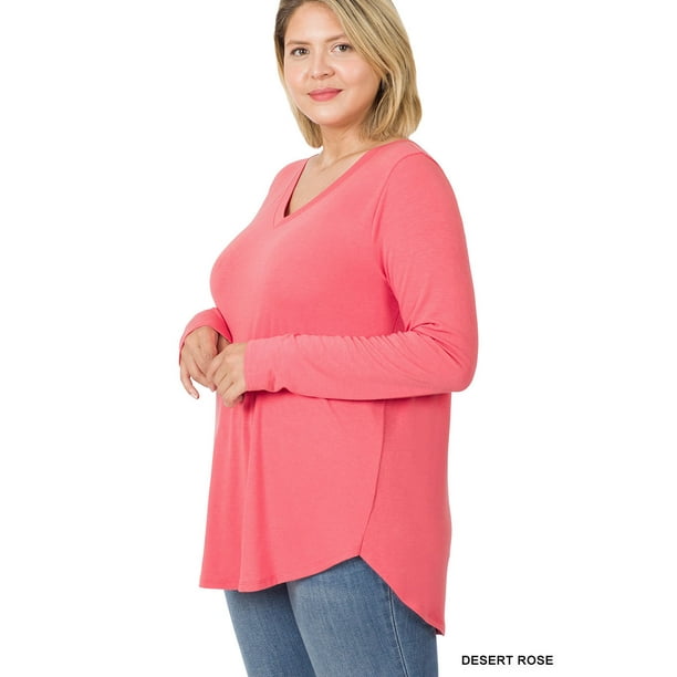Zenana Corded Rib Long Sleeve Tee and Shorts Set in Plum Color for Women