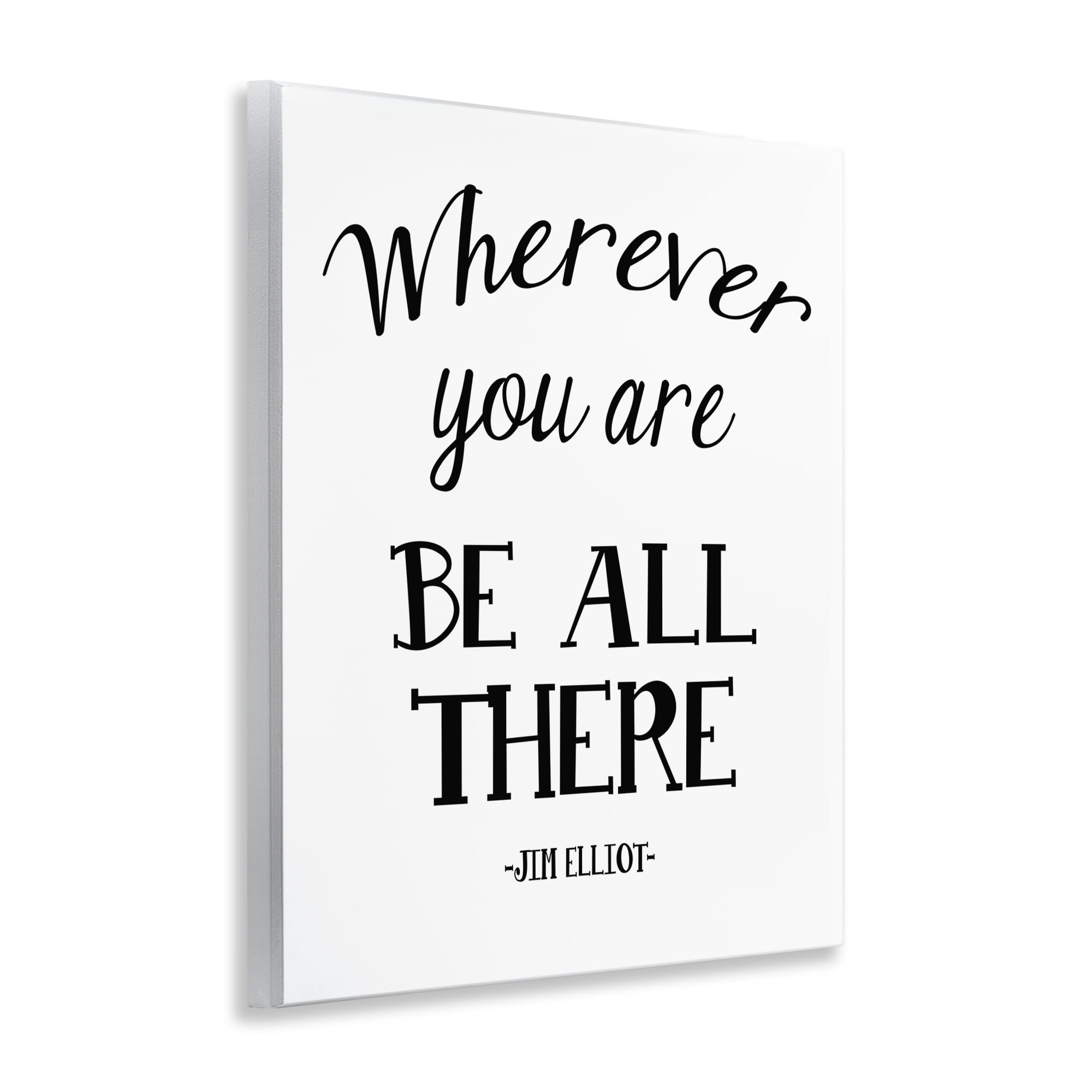 Stupell Industries Be All There Sentiment Text & Numbers Painting Unframed Art Print Wall Art, 11 x 14