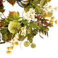 thumbnail image 5 of Northlight Velvet Pumpkins, Hydrangeas and Maple Leaves Artificial Fall Harvest Wreath - 24", 5 of 10