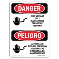 thumbnail image 1 of SignMission OS-DS-D-35-VS-1347 OSHA Danger Sign - High Voltage Maintenance Personnel Bilingual, 1 of 1