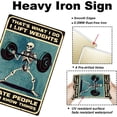 thumbnail image 3 of 1pc Vintage Metal Tin Sign 8x12 inch Retro Skull Gym Sign Rust Look That's What I Do I Lift Weights Tin Sign Lifting Room Wall Decor for Home Gymnasium Gym Weight, 3 of 9