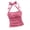Hot Pink, variant on Staron Women Ruched Halter Sleeveless Crop Top Solid Casual Trendy Beach Vacation Holiday Slim Tank Tops, Orange XXL