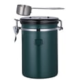 thumbnail image 1 of Stainless Steel Coffee Canister - 1.8L Kitchen Food Storage Container with Date Tracker, CO2-Release Valve and Measuring Scoop For Ground Coffee, Beans, Tea, Sugar, 1800ML Large, 1 of 5