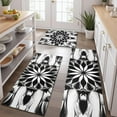 thumbnail image 2 of Black White Tie Dye Mandala Pattern Kitchen Rugs Sets Of 3,Kitchen Runner Rugs Non Skid Washable,Decorative Kitchen Floor Mats for Kitchen,Sink,Laundry,17"x30"+ 17"x47" + 17"x59", 2 of 6