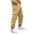 thumbnail image 6 of Basysin Men Jogger Cargo Pants Elastic Stretch With Pocket Casual Sweatpants Relaxed Fit Daily Workout Lounge Trousers Men, 6 of 6