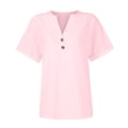 thumbnail image 6 of 4X-5X Plus Size Eyelet Tops for Women Hollow-Out Short Sleeve T Shirts Womens Casual Solid Color Pullover Button V Neck Summer Beach Tees Top, 6 of 7