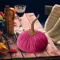 thumbnail image 2 of Handmade Velvet Decorative Pumpkin Ornament Elegant Autumn Home Desktop, 2 of 4