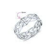 thumbnail image 4 of Bling Jewelry Womens Silver Ring: Criss Cross Weave Braided Band Rope Twisted Cable Eternity Sterling, 4 of 5