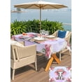 thumbnail image 5 of Outdoor Tablecloths with Umbrella Hole & Zipper, Cute Elephant 54x80 Inch Tablecloth Rectangle, Spring Floral Botanical Animal Watercolor Waterproof Table Cloth, Patio/Pool/Picnic Table Covers, 5 of 8