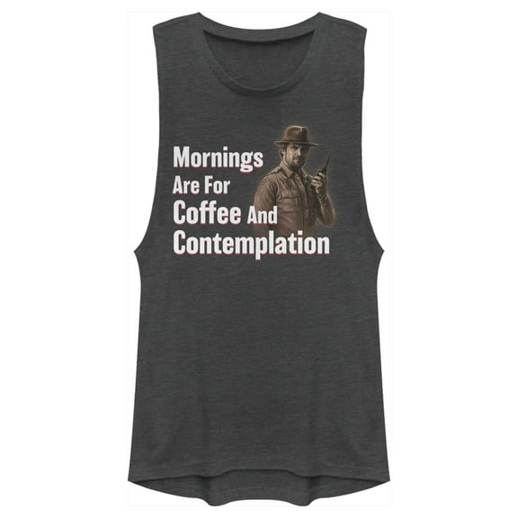 Netflix Junior's Stranger Things Hopper Coffee and Contemplation Festival Muscle Graphic T-Shirt