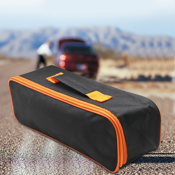 Qaailabf Portable Car Vacuum Cleaner Storage Bag | 37×13×11cm | Gray Cloth | Universal Fit | Large Capacity | Sunscreen Humidity-Proof | Foldable | Lightweight | Accessory Organizer | Multi