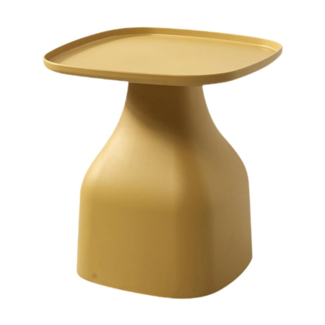 simhoa Small PP Square Side Table Bedside Table Multifunctional 19x19x20inch for Laptop Yellow