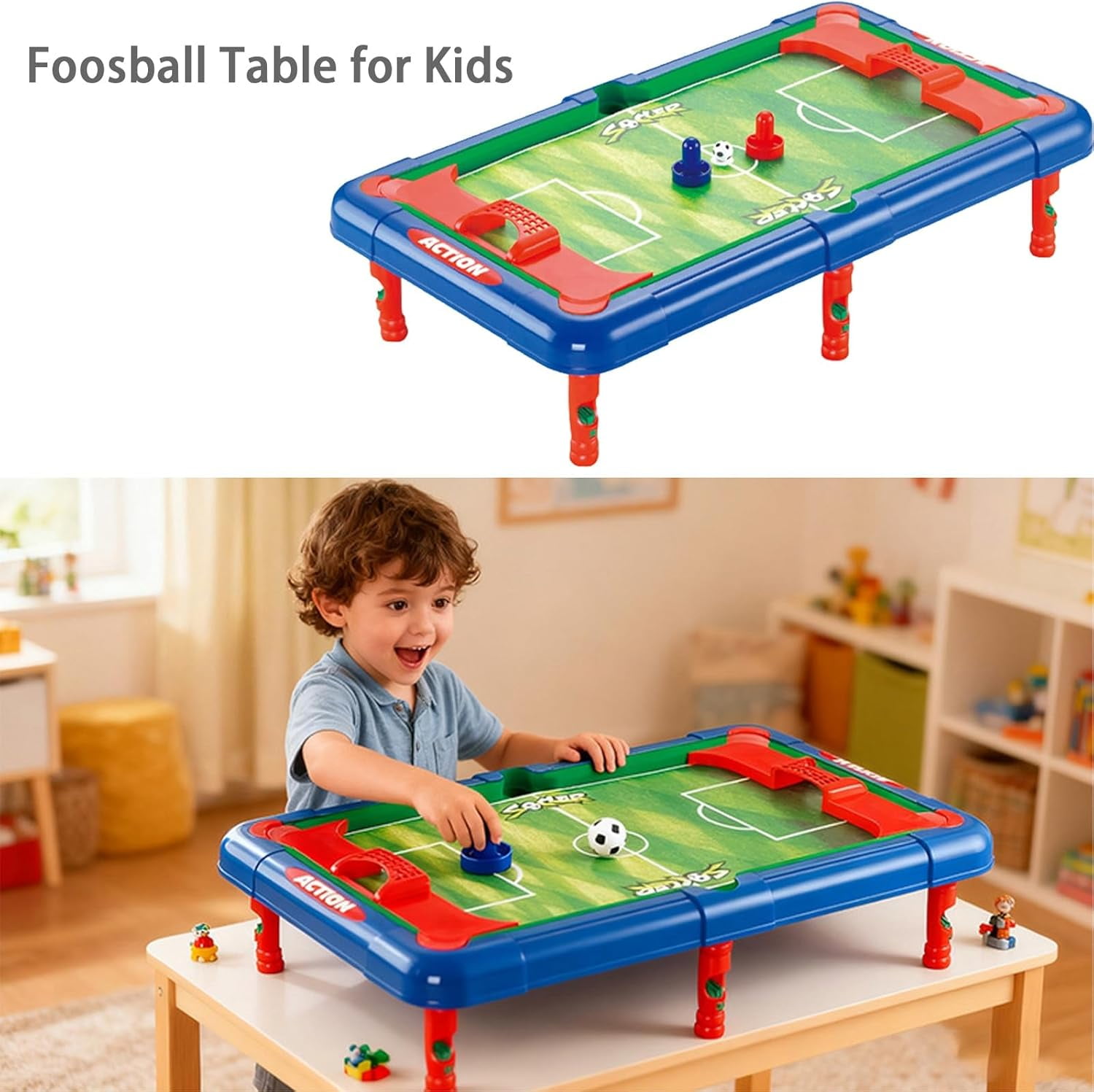 6-in-1 Multi Game Table, 2026 New Portable Multi-Functional Game Set: Features Air Hockey, Bowling, Foosball, Tabletop Pool, Basketball & Golf, Ideal for Family Bonding