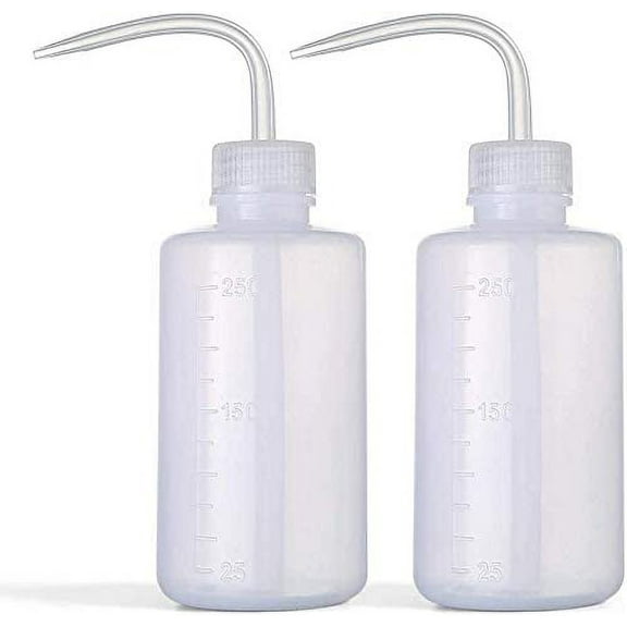 Wash Bottle 2pcs 250ml/8oz Safety Bottles Watering Tools, Economy Plastic Squeeze with Narrow Mouth Scale Labels for Medical Succulent Cleaning Washing$$Other