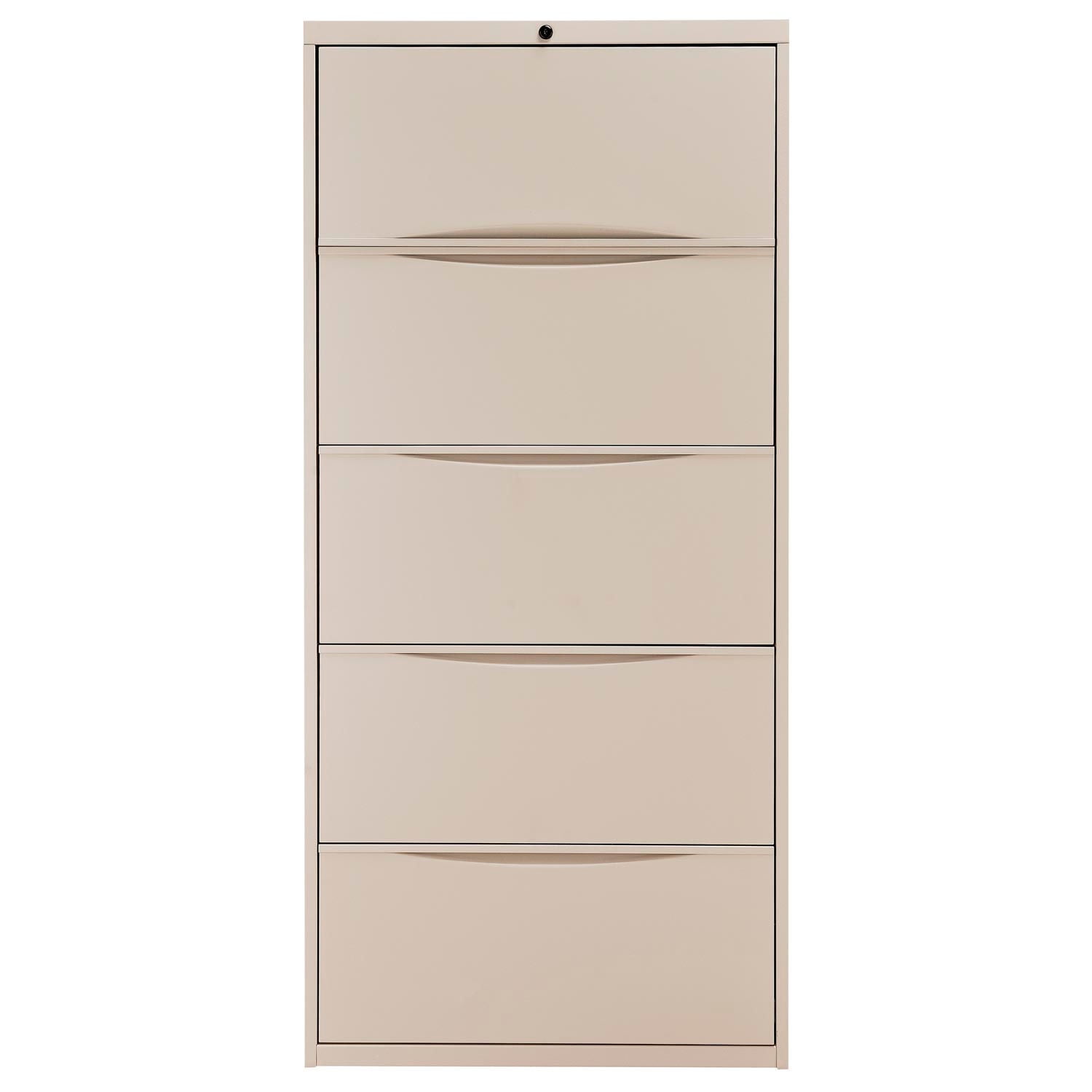 Famous Brand LF-30-5D-PUTTY 30 Premium Lateral File Cabinet 5 Drawer Putty