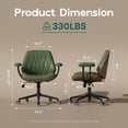 thumbnail image 3 of HomeZeer Vintage Executive Office Chair with Rubber Casters Padded Arms, Premium Olive Green Faux Leather Swivel Computer Desk Chair, Height Adjustable Task Chair for Home Office, 3 of 12