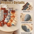 thumbnail image 4 of 5 Pairs Women's Vintage Wool Socks, Super Cozy Thick Winter Hiking Crew Socks, 4 of 7