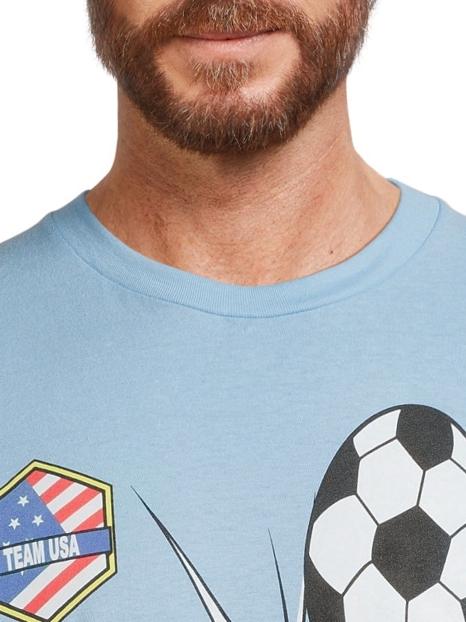 Looney Tunes x Team USA Men's & Big Men's Soccer Taz Graphic Tee Shirt, Sizes S-3XL
