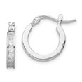 thumbnail image 1 of 925 Sterling Silver Cubic Zirconia Cz Hoop Earrings, 1 of 6