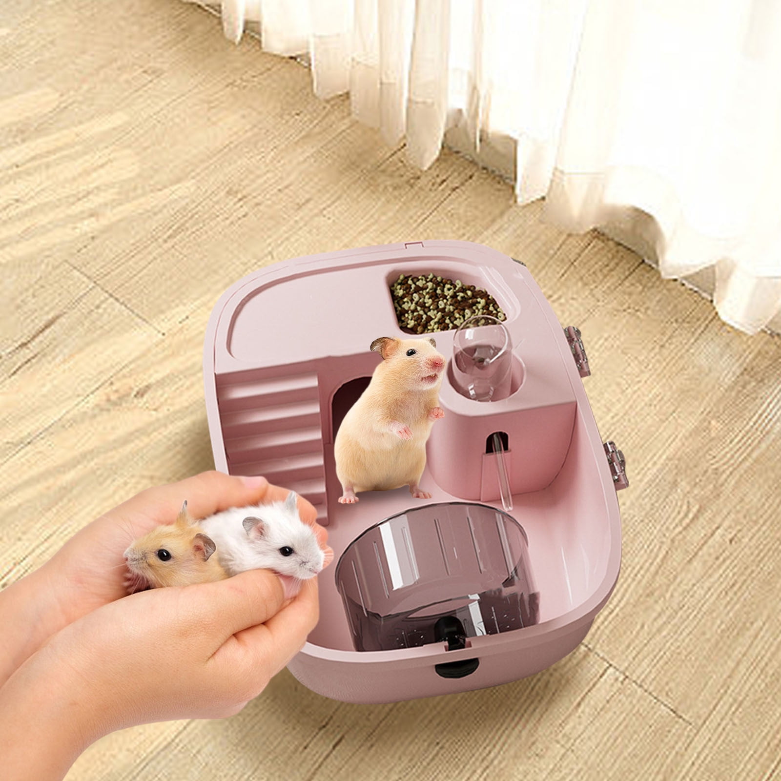 Travel Cage for Small Pets Hamster Cage Openable Top,Portable Small Pet Activity House for Indoor and Outdoor Use,Safe Rodent Home