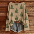 thumbnail image 2 of Fiaer Christmas Womens Knitted Sweaters Plus Size Trendy Crew Neck Xmas Shirts Long Sleeve Casual Loose Fit Tops Khaki XXL, 2 of 4