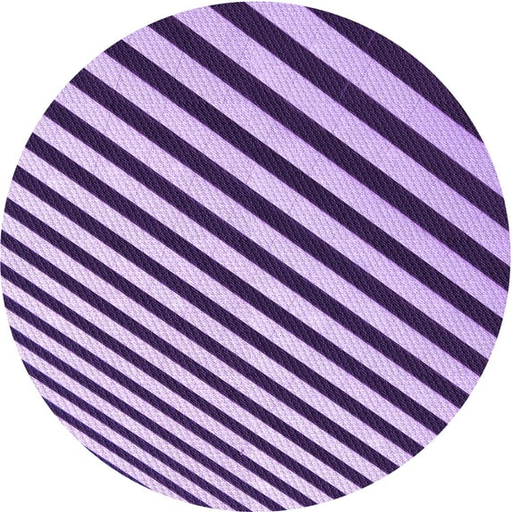 Ahgly Company Machine Washable Indoor Round Transitional Purple Iris Purple Area Rugs, 6' Round