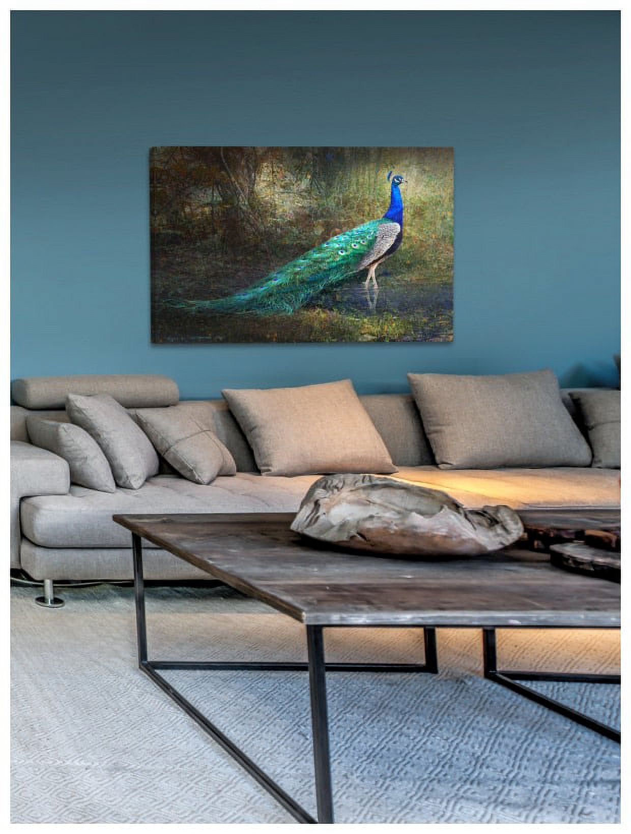 Marmont Hill - "Jungle Stream Peacock" by Chris Vest Painting Print on Wrapped Canvas