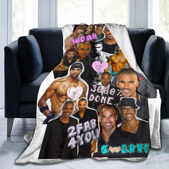Blanket Shemar Actor Moore Throw Flannel Blankets Warm Soft Cozy Fuzzy Blanket for Bed Sofa Couch Camping Travel Gift Blankets for All Seasons 40"x30"
