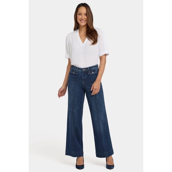 NYDJ Women's Wide Leg Ankle Jeans With 3" Hems