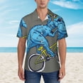 thumbnail image 4 of Lsque Fun Riding Dinosaur pattern Hawaiian Shirt for Men, Unisex Summer Beach Casual Short Sleeve Button Down Shirts-Large, 4 of 9