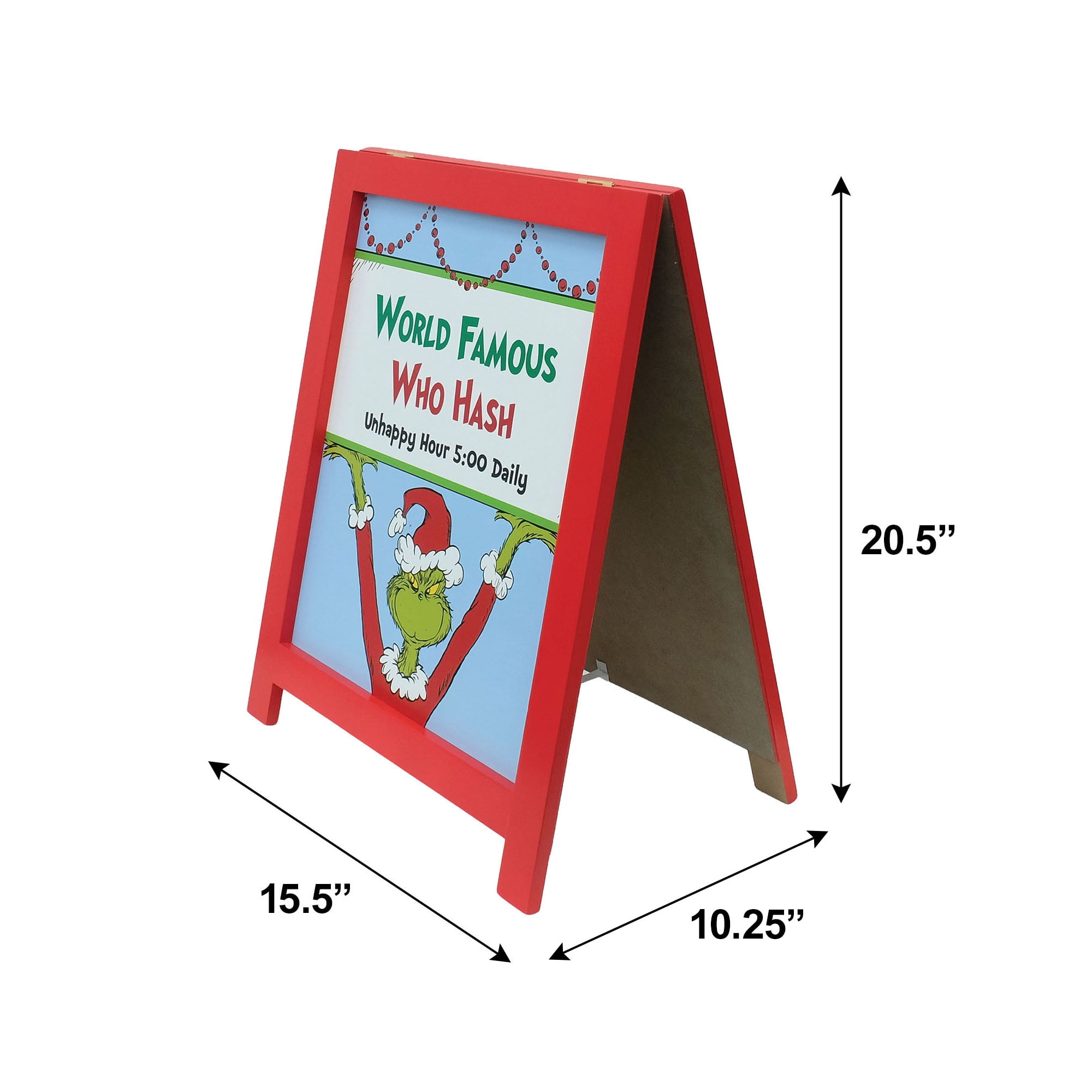 Dr. Seuss The Grinch MDF Bistro Sign – Double‑Sided Christmas Sign, 20 Inch