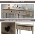 thumbnail image 2 of Console Table Sofa Table with Two Storage Drawers and Bottom Shelf, Long Antique Entryway Table Console Sofa Table for Living Room, Entryway, Bedroom and Office, Easy Assembly,Grey Wash, 2 of 7