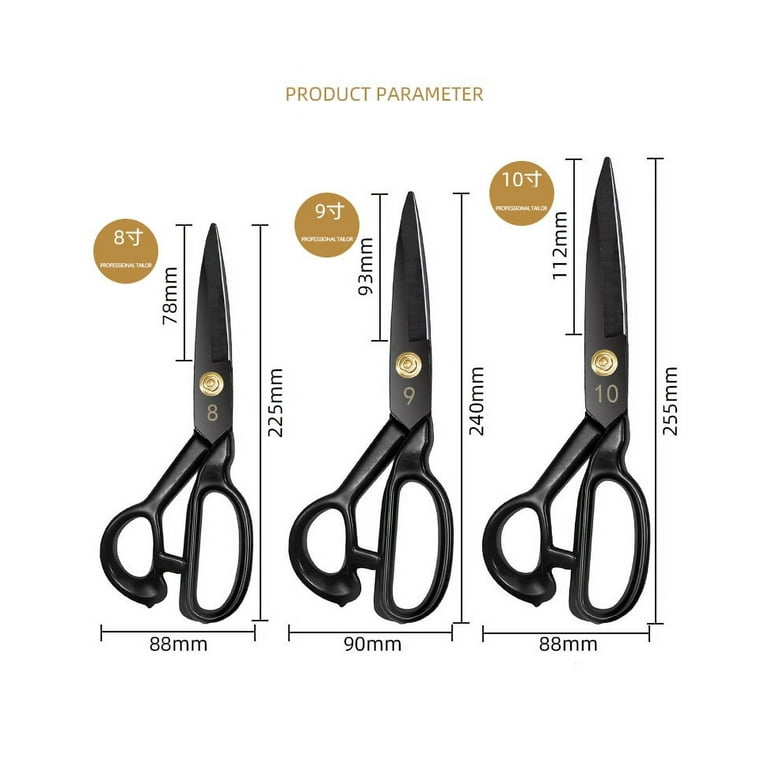 Fabric Scissors Professional 8 9 10 11 12 inch Heavy Duty Scissors for  Leather Sewing Shears for Tailoring Industrial Strength High Carbon Steel  Tailor Shears Sharp for Home Office Artists Dressmakers 