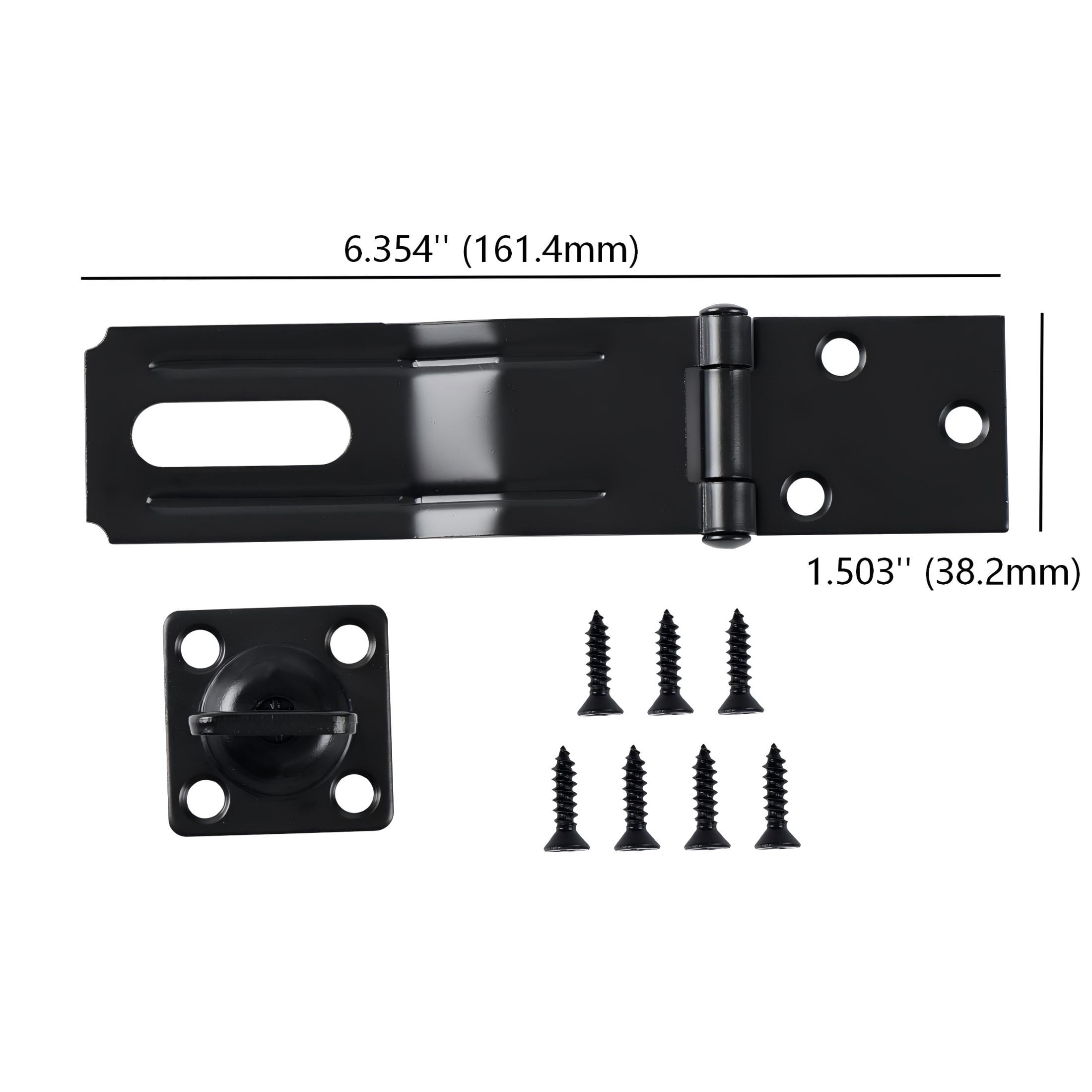 Hyper Tough 4-1/2 in. Black Steel Swivel Safety Hasp, 1 Pack