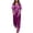 Purple, variant on MDUKONU Women's Satin 2-Piece Set - V-Neck Wrap Tie Top & Cropped Wide Leg Pants Blue XXXL