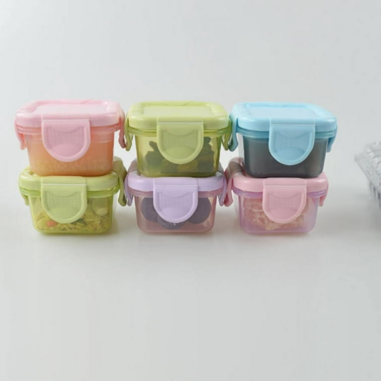 7pcs Small Food Storage Containers with Lids, Leak-Proof Leftover Meal Containers Baby PP Food Lunch Boxes Condiment and Sauce Containers, Size: Mini