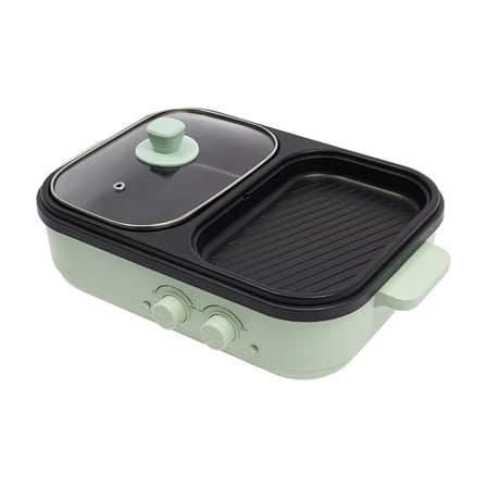 Miumaeov Electric Hot Pot With Grill Area Multi-purpose Hot Pot 2-In-1 Electric Hot Pot