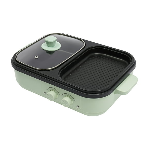 Miumaeov Electric Hot Pot With Grill Area Multi-purpose Hot Pot 2-In-1 Electric Hot Pot